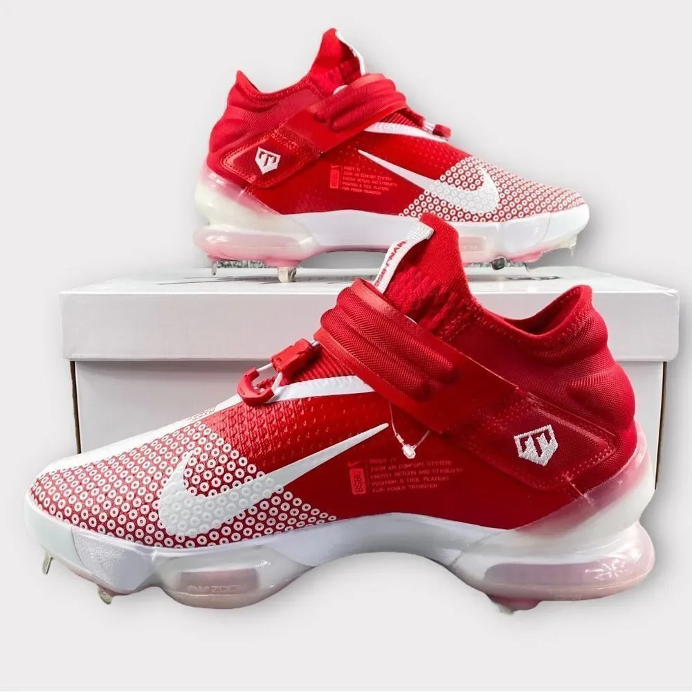 NEW NIKE FORCE Zoom Metal Trout 7 Mens 12 Baseball Cleats Red White Shoes Sports